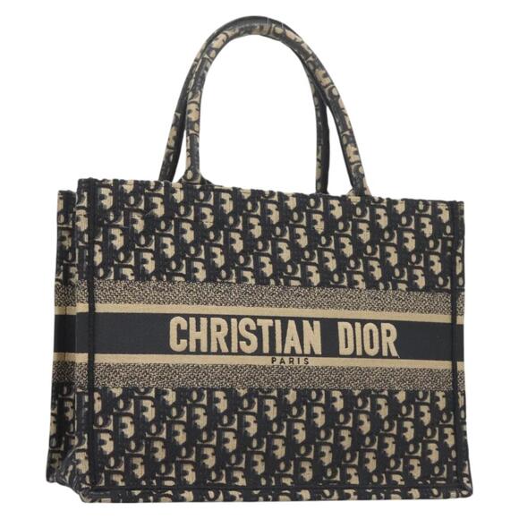DIOR Trotter Canvas Book Tote Bag Navy - Picture 1 of 12